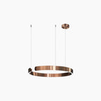 Dimmable LED Ring Chandelier with Remote, Black, Gold or White
