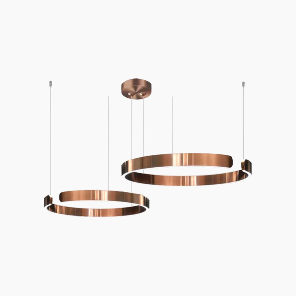 Dimmable LED Ring Chandelier with Remote, Black, Gold or White