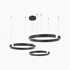 Dimmable LED Ring Chandelier with Remote, Black, Gold or White