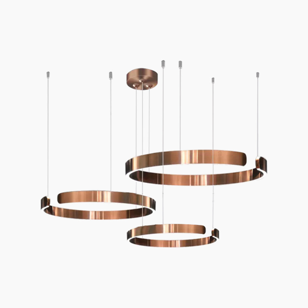 Dimmable LED Ring Chandelier with Remote, Black, Gold or White