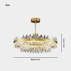 Gold Crystal LED Chandelier, Round or Oval, 60-100cm