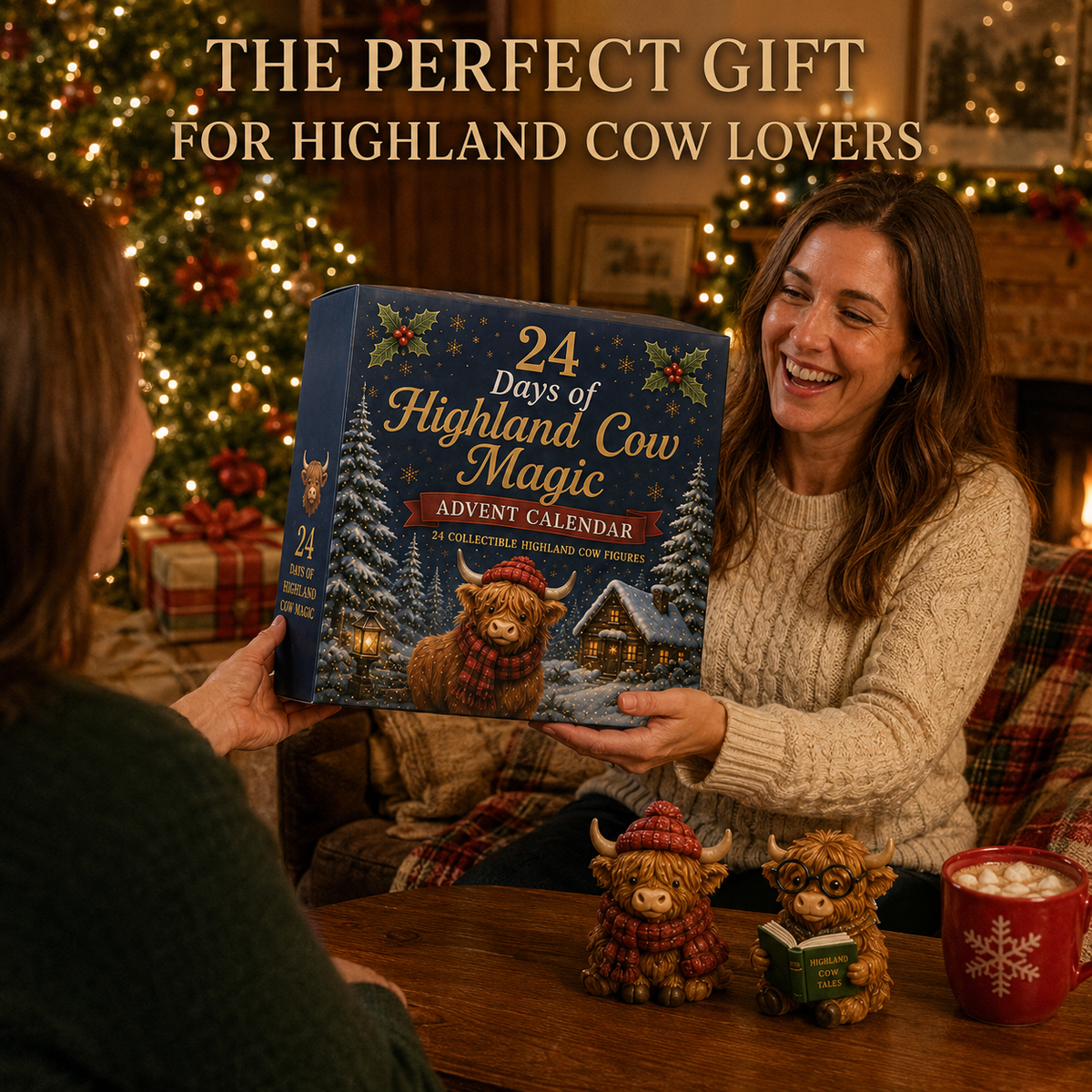 Highland Cow Advent Calendar with 24 Collectable Figures