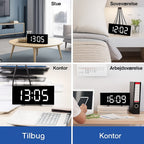 Digital LED Alarm Clock with Curved Display and Night Mode
