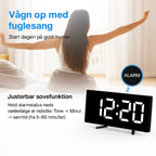 Digital LED Alarm Clock with Curved Display and Night Mode