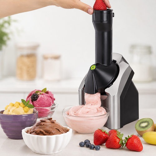 Automatic Ice Cream Maker for Sorbet and Frozen Yoghurt, Black
