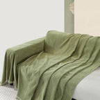 Chenille Herringbone Throw with Tassel Fringe, Four Colours