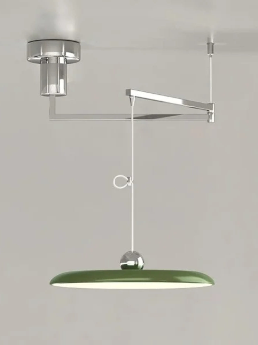 Adjustable Swing Arm Pendant Light in Metal, 40 cm Shade