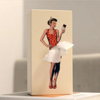 Sculptural Tissue Box with Flying Skirt Figure, 25 x 13 cm