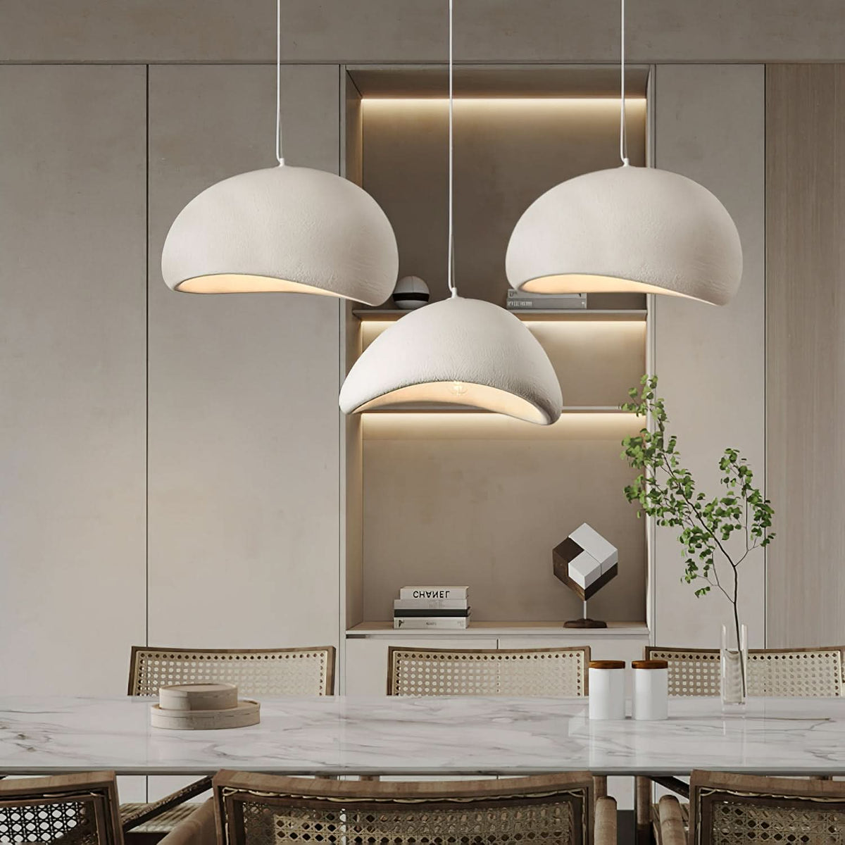 Dimmable Minimalist Pendant Light, 30-50cm, White or Grey