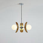 Modern Sputnik Chandelier with Coloured Acrylic and Glass Globes