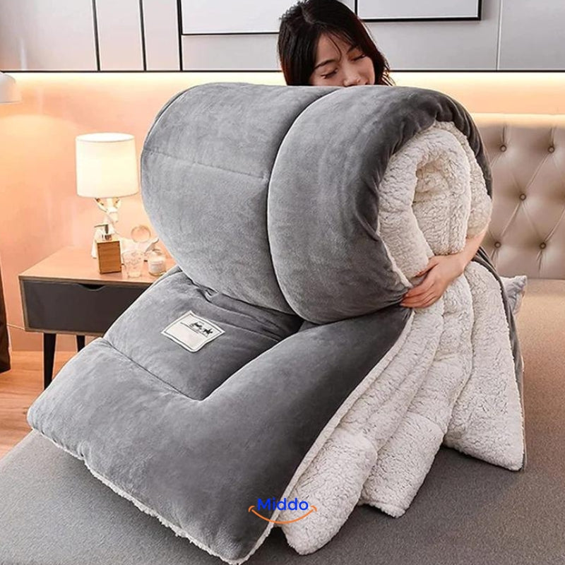 Weighted Blanket with Wool Filling and Velvet Cover