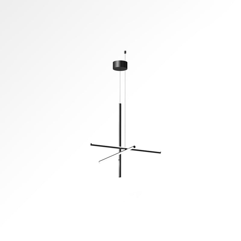 Linear Grid LED Chandelier in Aluminium, Gold or Black