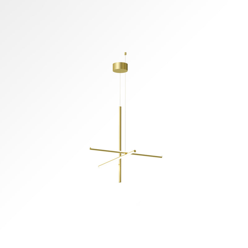 Linear Grid LED Chandelier in Aluminium, Gold or Black