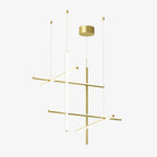 Linear Grid LED Chandelier in Aluminium, Gold or Black