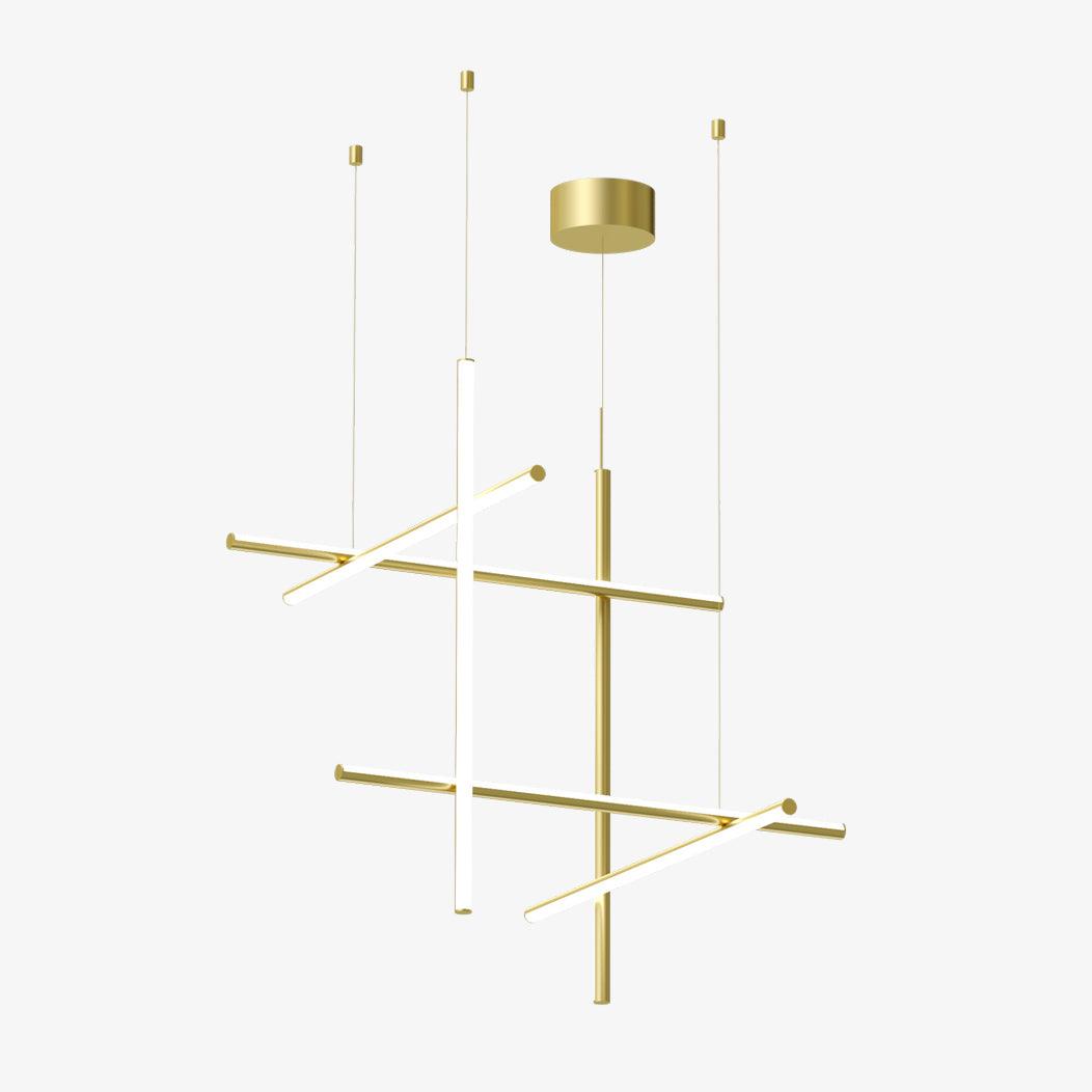 Linear Grid LED Chandelier in Aluminium, Gold or Black