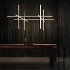 Linear Grid LED Chandelier in Aluminium, Gold or Black
