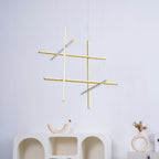 Linear Grid LED Chandelier in Aluminium, Gold or Black