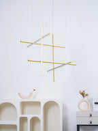 Linear Grid LED Chandelier in Aluminium, Gold or Black