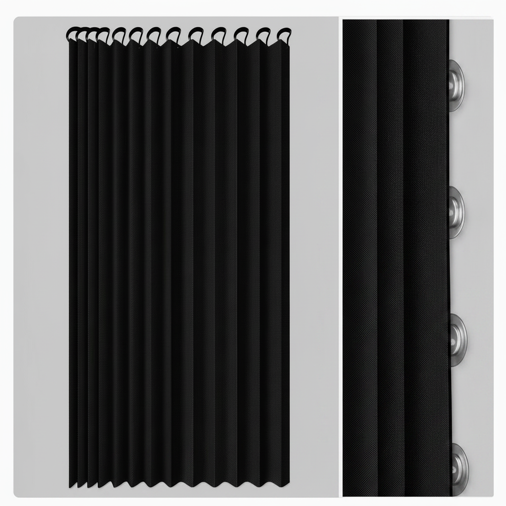 Magnetic Folding Shower Screen, Waterproof PVC Divider
