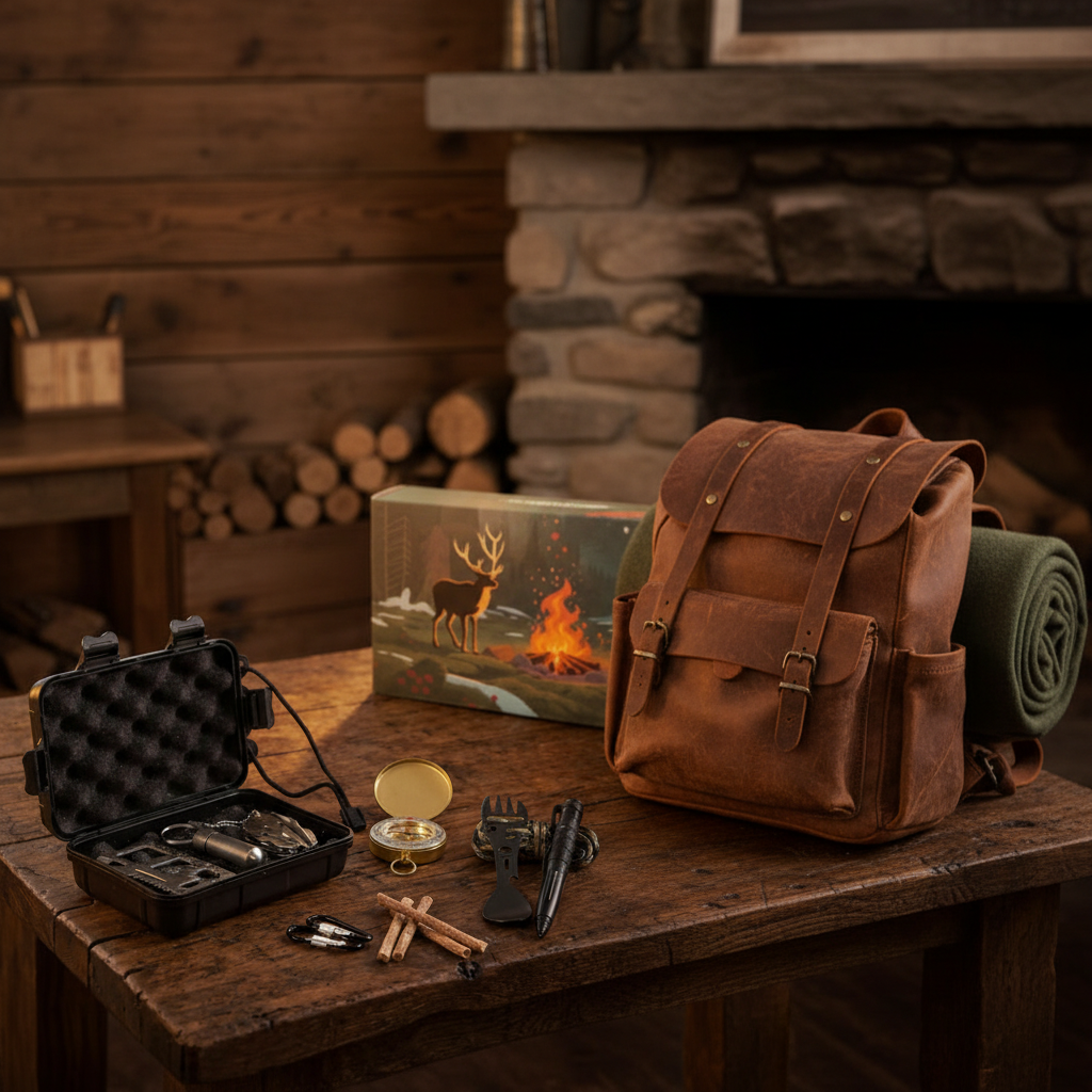 Advent Calendar with 24 Outdoor Tools for Camping and DIY