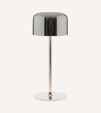 Cordless LED Table Lamp, Touch Dimmable, IP54, 21cm Chrome