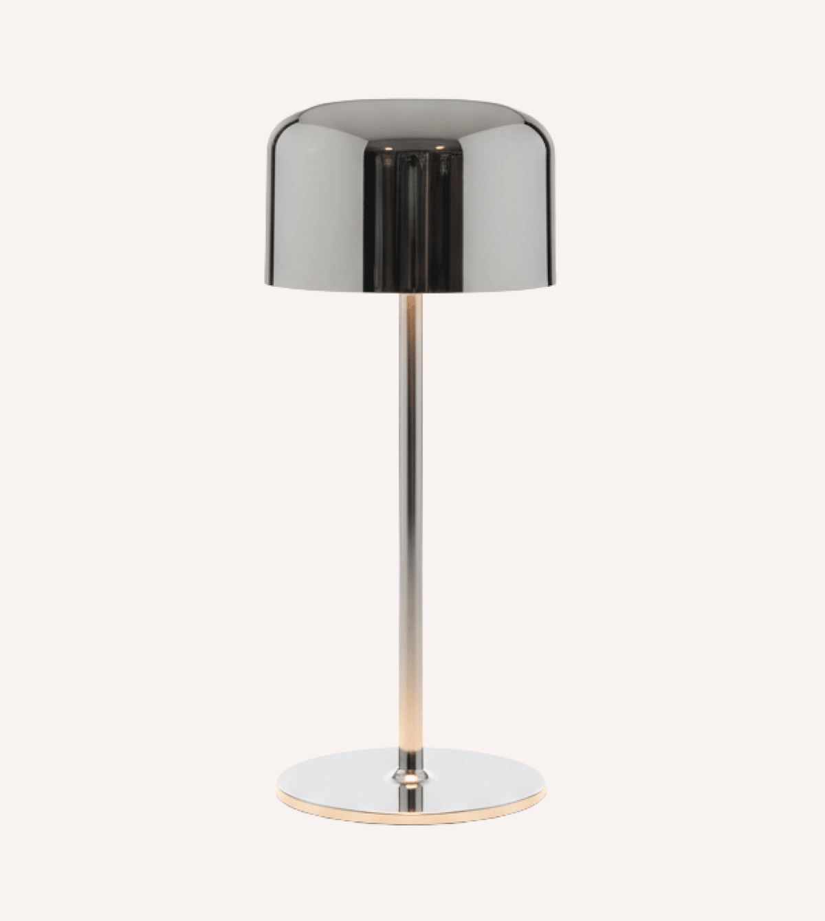 Cordless LED Table Lamp, Touch Dimmable, IP54, 21cm Chrome