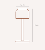 Cordless LED Table Lamp, Touch Dimmable, IP54, 21cm Chrome