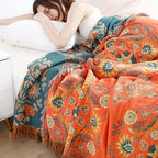 Soft Woven Throw Blanket in Yellow or Orange, Three Sizes