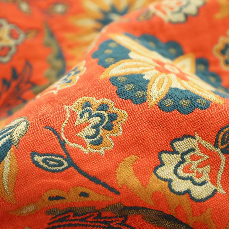Soft Woven Throw Blanket in Yellow or Orange, Three Sizes