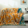 Soft Woven Throw Blanket in Yellow or Orange, Three Sizes
