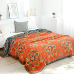 Soft Woven Throw Blanket in Yellow or Orange, Three Sizes