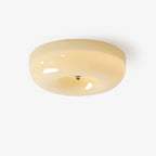 Opal Glass Ceiling Light with Silver Detail, 32 to 46 cm