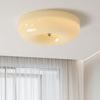 Opal Glass Ceiling Light with Silver Detail, 32 to 46 cm