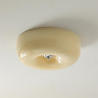 Opal Glass Ceiling Light with Silver Detail, 32 to 46 cm