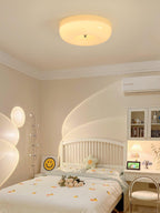 Opal Glass Ceiling Light with Silver Detail, 32 to 46 cm