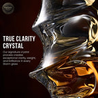 Japanese Crystal Whisky Glass with Wave Texture, Gift Boxed