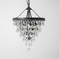 Crystal Chandelier with Antique Bronze Finish and Chain