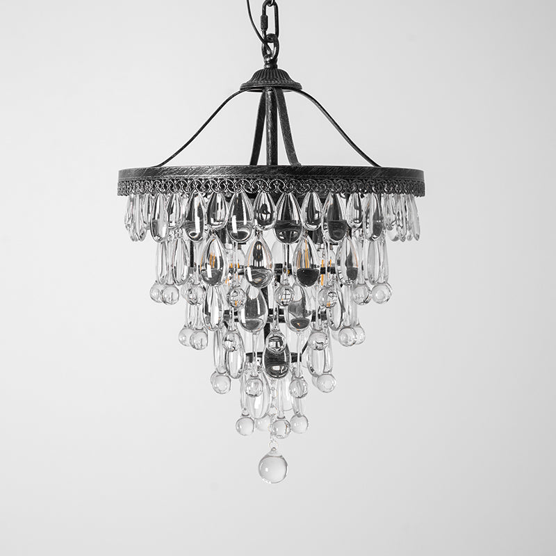 Crystal Chandelier with Antique Bronze Finish and Chain