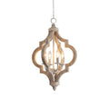 Reclaimed Wood 4-Light Chandelier, Vintage Country Style