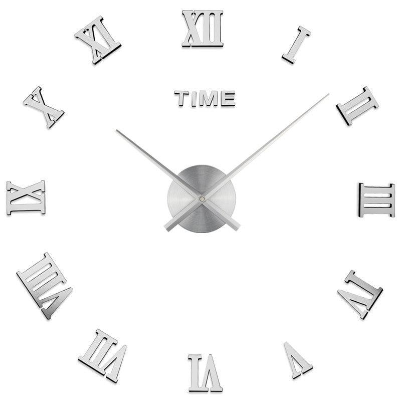 Geometric Roman Numeral Wall Clock, Mirror-Effect Acrylic