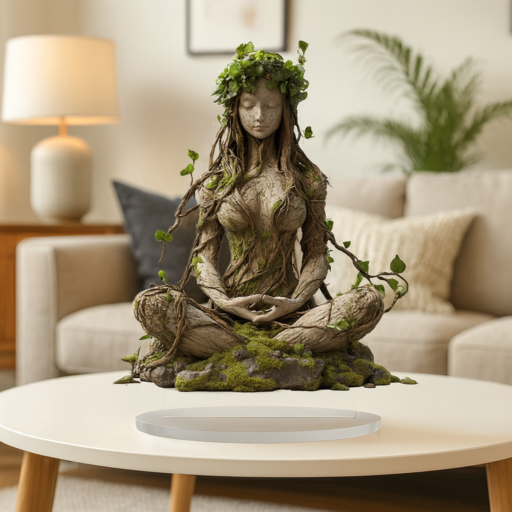 Clear Acrylic Goddess Sculpture, 16.3 x 20 cm