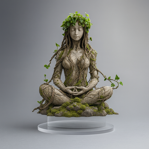 Clear Acrylic Goddess Sculpture, 16.3 x 20 cm
