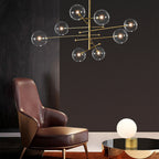 Glass Globe Chandelier with 6 or 8 Lights, G4 LEDs Included