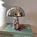 Retro Mirror Tile Mushroom Ornament, Disco Ball Style