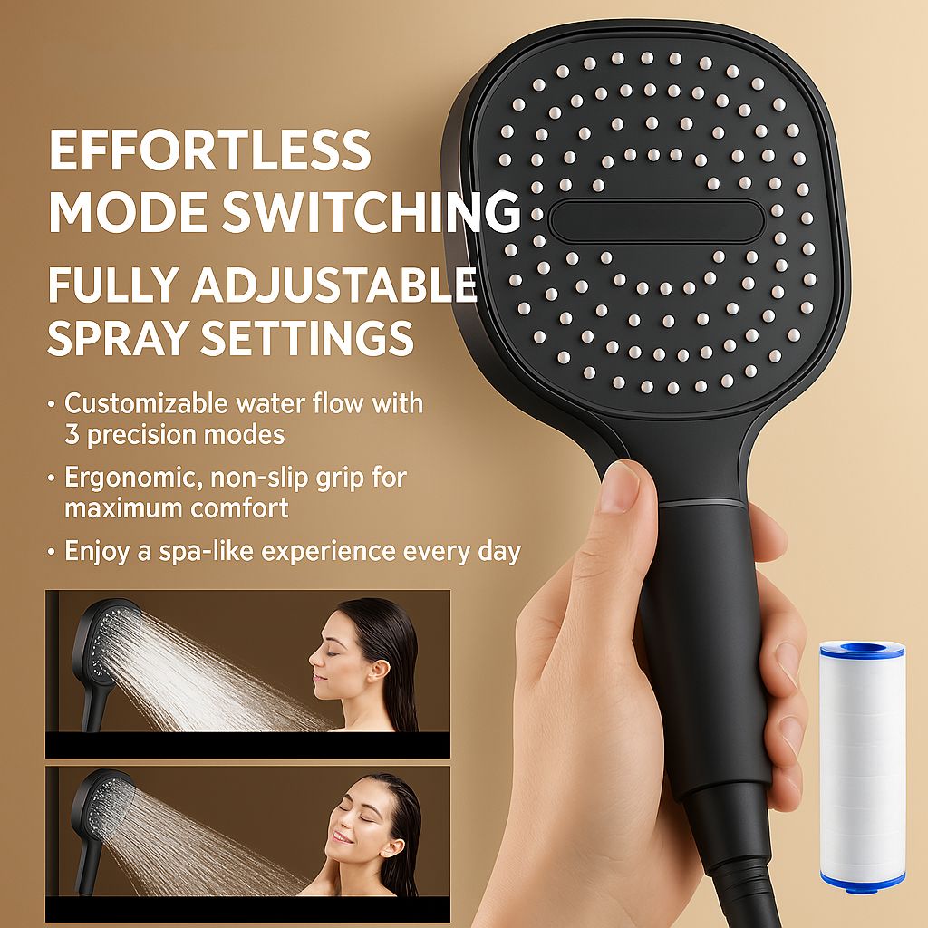 High Pressure Filter Shower Head with Adjustable Spray Modes