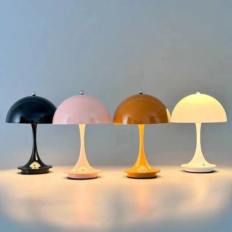 Cordless Rechargeable LED Table Lamp in Metal and Glass