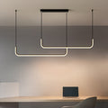 Black Metal Bar Pendant Light, Integrated LED 3000K
