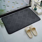 Embossed Geometric Bath Mat with Anti-Slip Backing