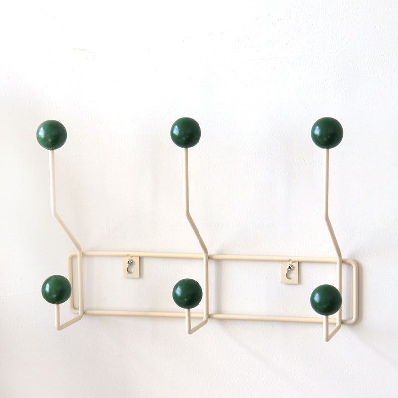 Mid-Century Metal Wall Coat Rack with 3 or 4 Double Hooks