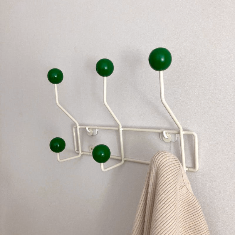 Mid-Century Metal Wall Coat Rack with 3 or 4 Double Hooks